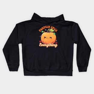 Cute Kawaii Pumpkin Spice Everything Fall Season Funny Thanksgiving Kids Hoodie